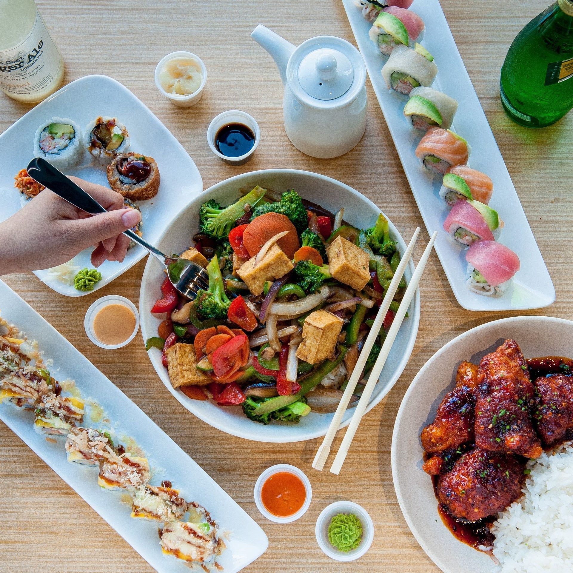Sushi and stirfry under one roof