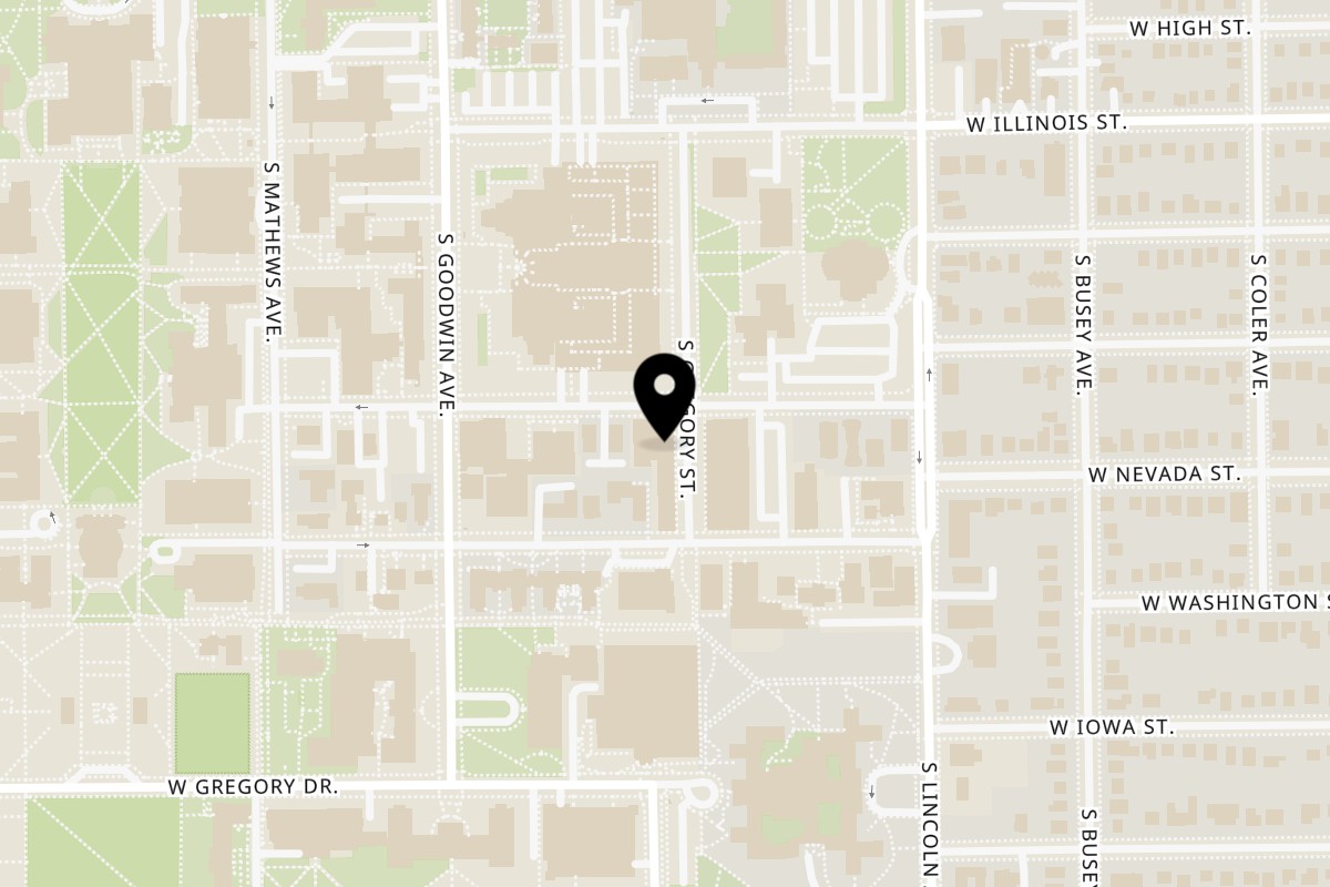 Map showing the location of KAJA Sushi & Stirfry on 701 S Gregory St in Urbana